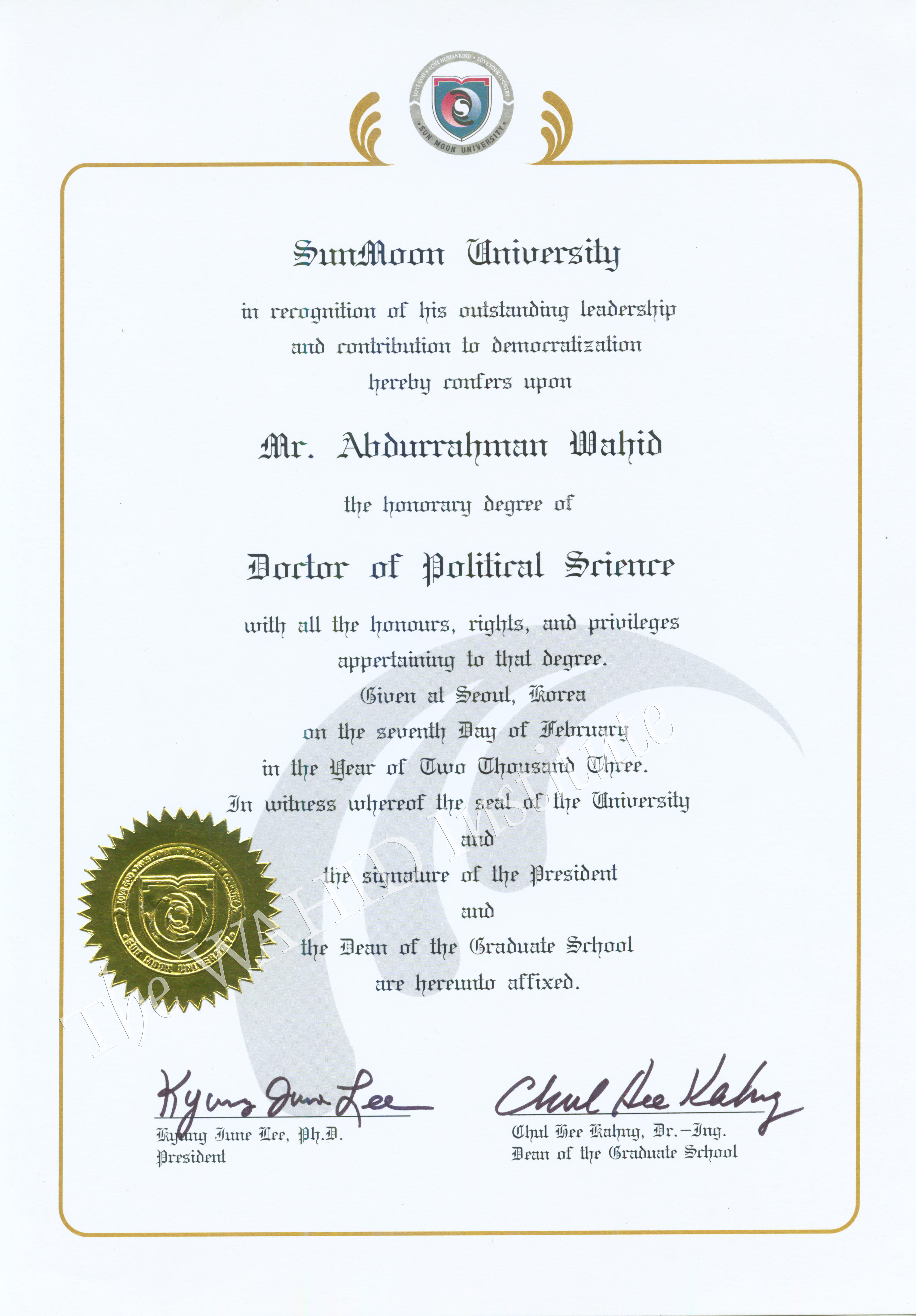 Doctor of Political Science 1